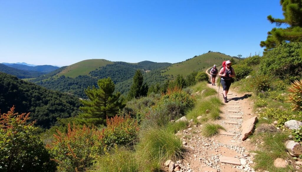 Ein Bild von einem Wanderer auf einem der markierten Wege im Nationalpark Peneda-Gerês