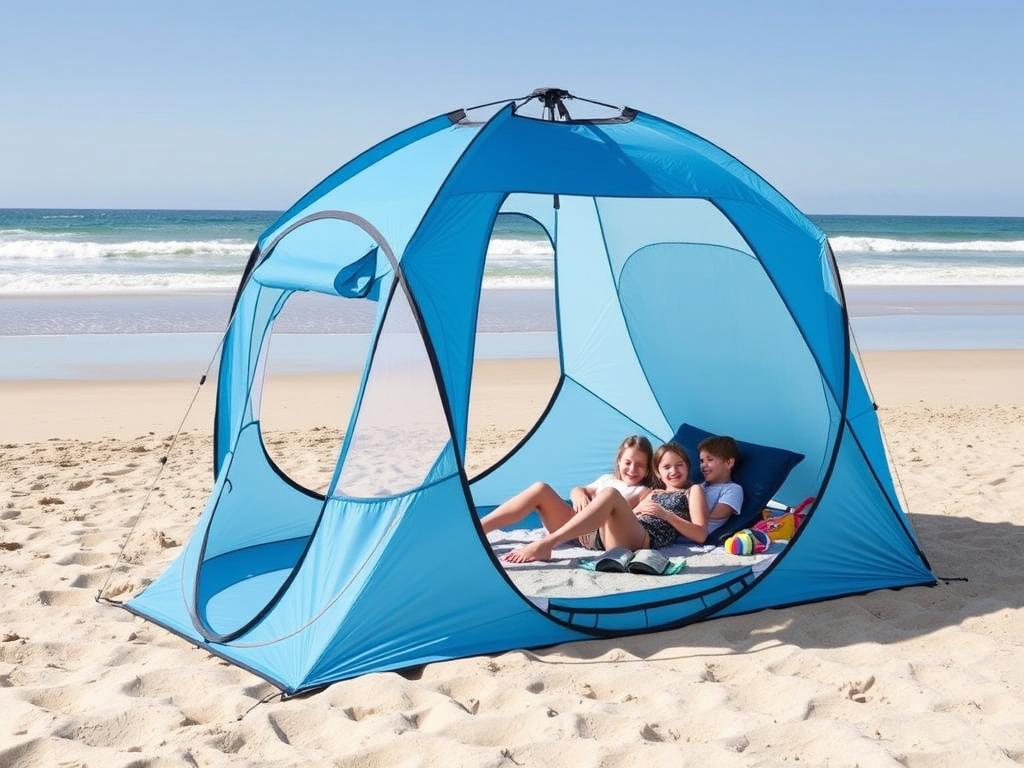 Glymnis Strandmuschel Quick Up als perfekter Sonnenschutz für portugiesische Strände Glymnis Strandmuschel Quick Up als perfekter Sonnenschutz für portugiesische Strände