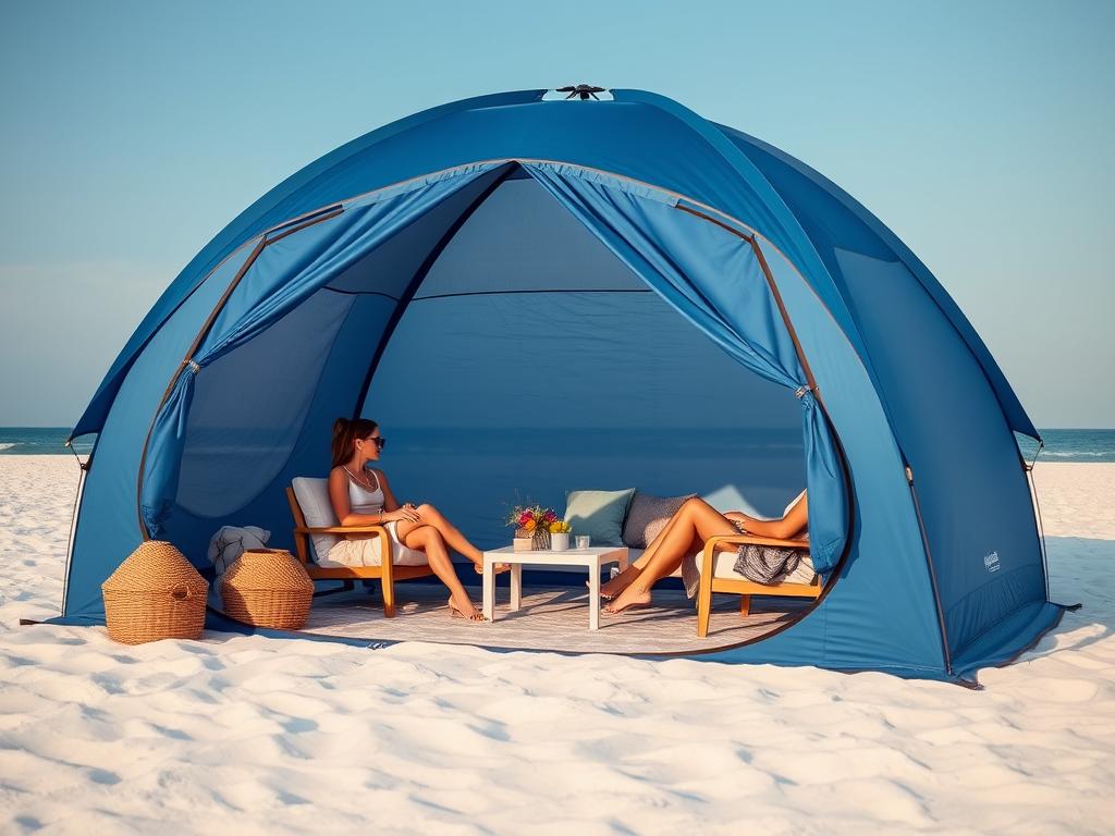 Glymnis Strandmuschel Quick Up als stilvoller Sonnenschutz für trendige Strände wie Praia da Comporta Glymnis Strandmuschel Quick Up als stilvoller Sonnenschutz für trendige Strände wie Praia da Comporta