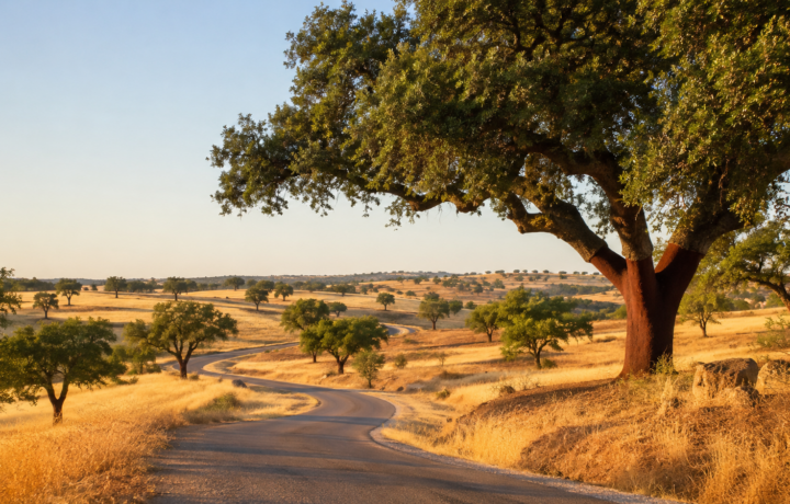 Alentejo Wassertemperatur: Ein einsamer Sandstrand an der Küste des Alentejo im Spätsommer, ideal zum Baden.